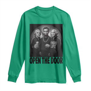Funny Political American History Long Sleeve Shirt Abraham Lincoln George Washington and Thomas Jefferson Meme TS14 Irish Green Print Your Wear