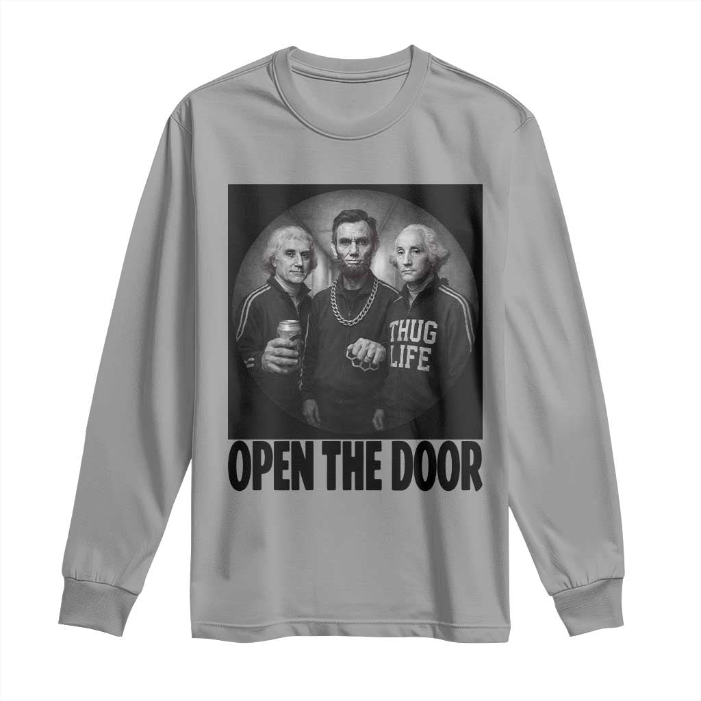 Funny Political American History Long Sleeve Shirt Abraham Lincoln George Washington and Thomas Jefferson Meme TS14 Sport Gray Print Your Wear