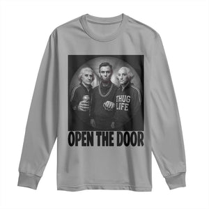 Funny Political American History Long Sleeve Shirt Abraham Lincoln George Washington and Thomas Jefferson Meme TS14 Sport Gray Print Your Wear