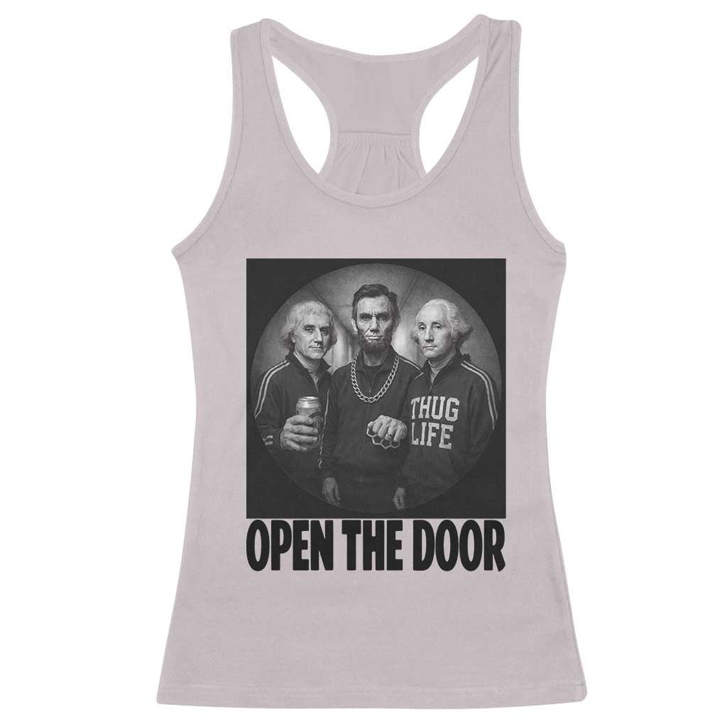 Funny Political American History Racerback Tank Top Abraham Lincoln George Washington and Thomas Jefferson Meme TS14 Ice Gray Print Your Wear