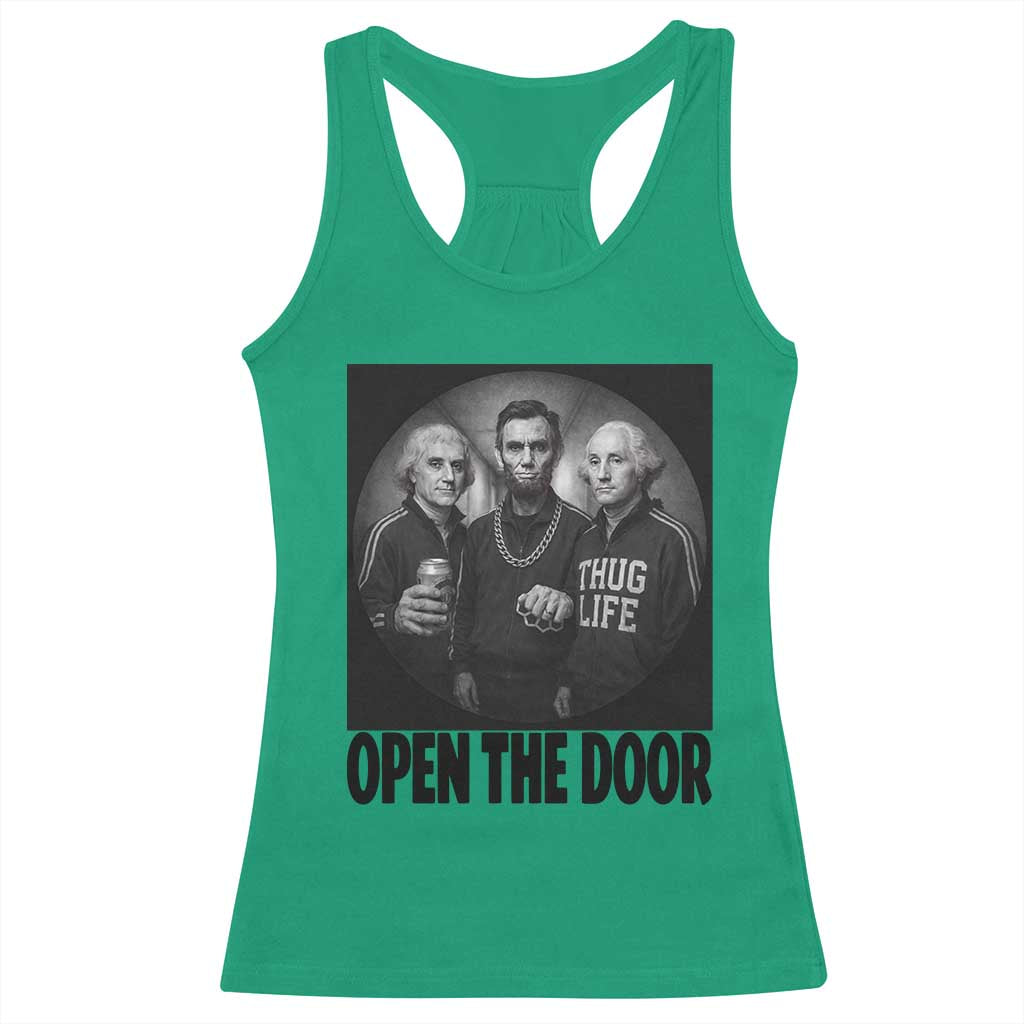 Funny Political American History Racerback Tank Top Abraham Lincoln George Washington and Thomas Jefferson Meme TS14 Irish Green Print Your Wear