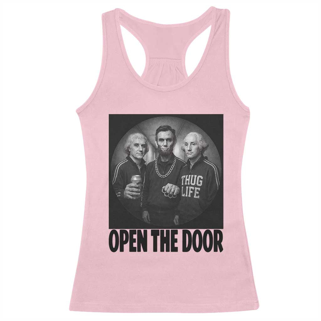 Funny Political American History Racerback Tank Top Abraham Lincoln George Washington and Thomas Jefferson Meme TS14 Light Pink Print Your Wear
