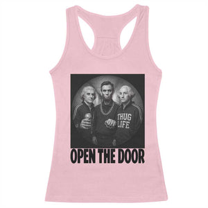Funny Political American History Racerback Tank Top Abraham Lincoln George Washington and Thomas Jefferson Meme TS14 Light Pink Print Your Wear