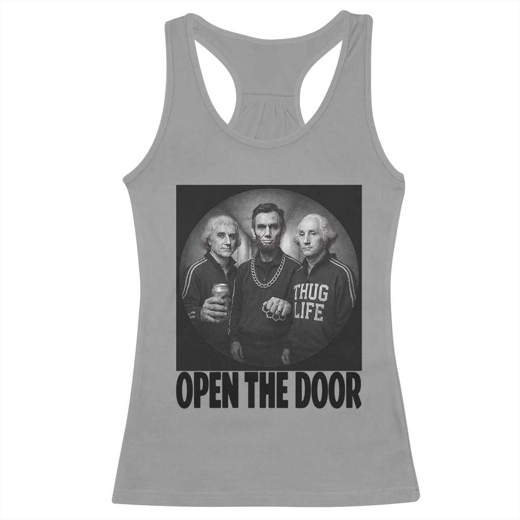 Funny Political American History Racerback Tank Top Abraham Lincoln George Washington and Thomas Jefferson Meme TS14 Sport Gray Print Your Wear
