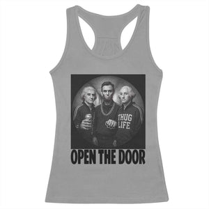 Funny Political American History Racerback Tank Top Abraham Lincoln George Washington and Thomas Jefferson Meme TS14 Sport Gray Print Your Wear