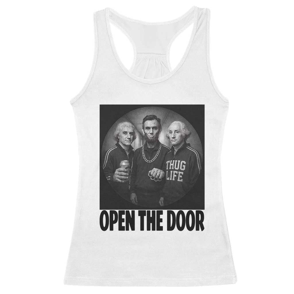 Funny Political American History Racerback Tank Top Abraham Lincoln George Washington and Thomas Jefferson Meme TS14 White Print Your Wear