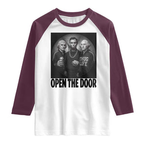 Funny Political American History Raglan Shirt Abraham Lincoln George Washington and Thomas Jefferson Meme TS14 White Maroon Print Your Wear