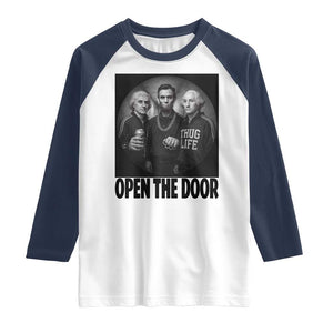Funny Political American History Raglan Shirt Abraham Lincoln George Washington and Thomas Jefferson Meme TS14 White Navy Print Your Wear