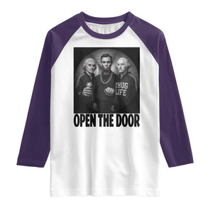 Funny Political American History Raglan Shirt Abraham Lincoln George Washington and Thomas Jefferson Meme TS14 White Purple Print Your Wear