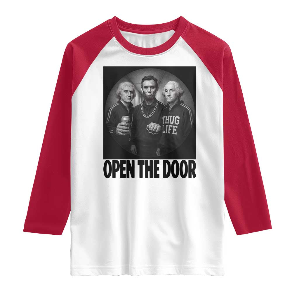 Funny Political American History Raglan Shirt Abraham Lincoln George Washington and Thomas Jefferson Meme TS14 White Red Print Your Wear