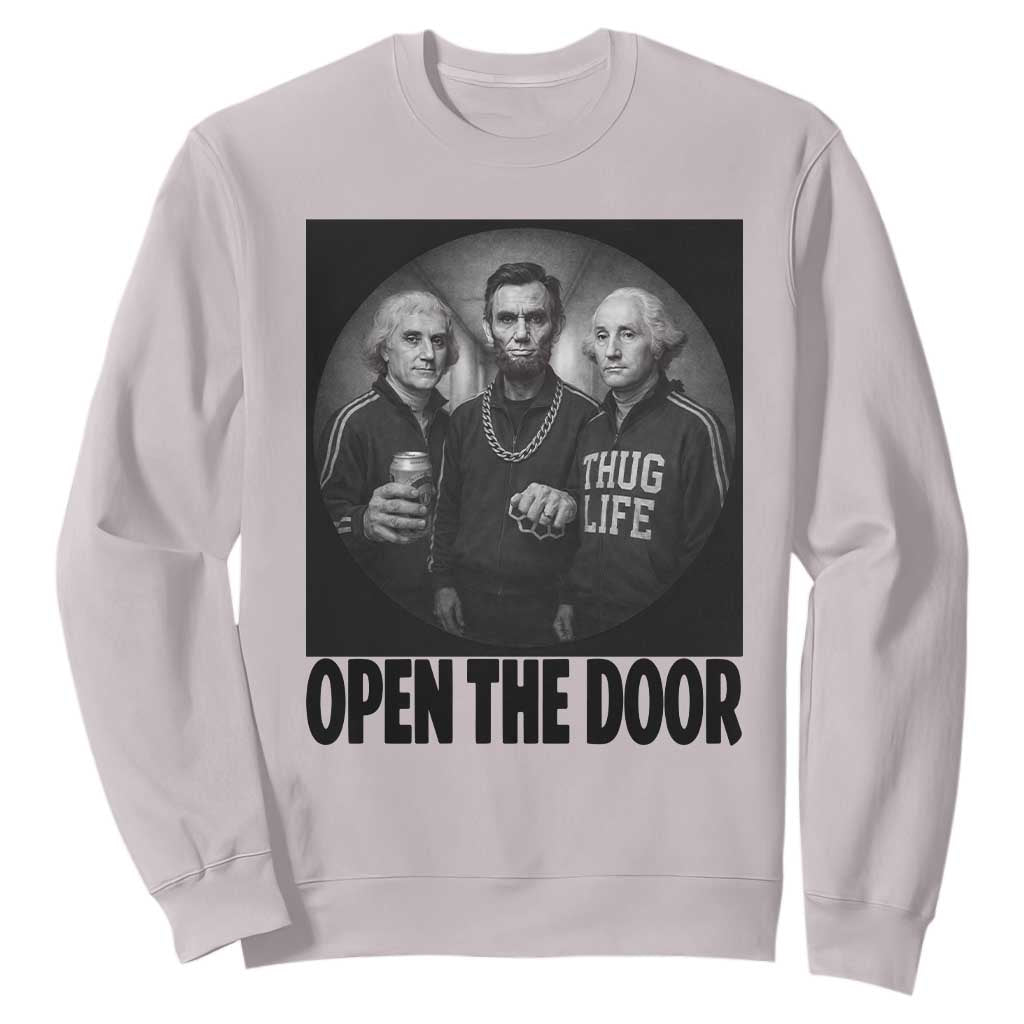 Funny Political American History Sweatshirt Abraham Lincoln George Washington and Thomas Jefferson Meme TS14 Ice Gray Print Your Wear