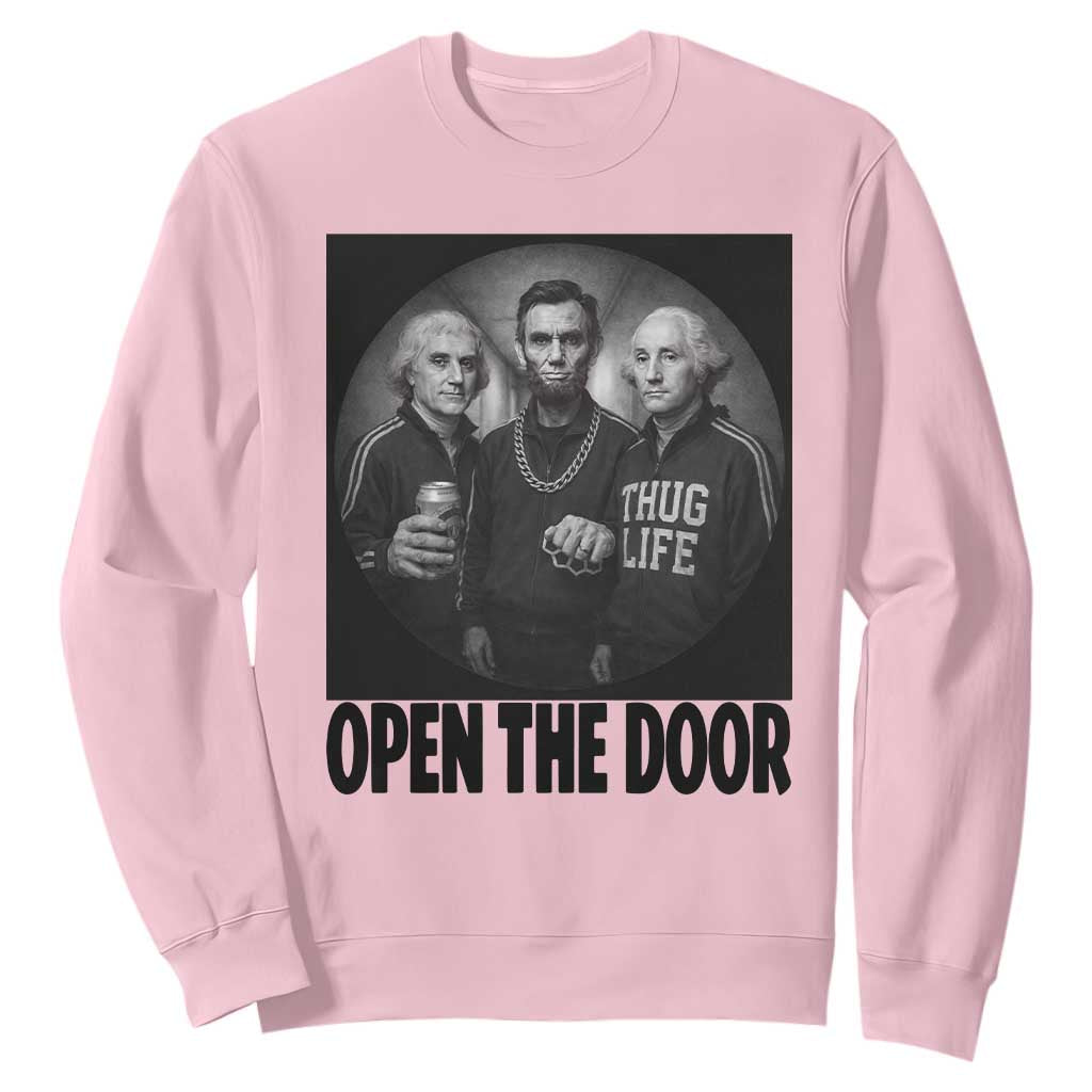 Funny Political American History Sweatshirt Abraham Lincoln George Washington and Thomas Jefferson Meme TS14 Light Pink Print Your Wear