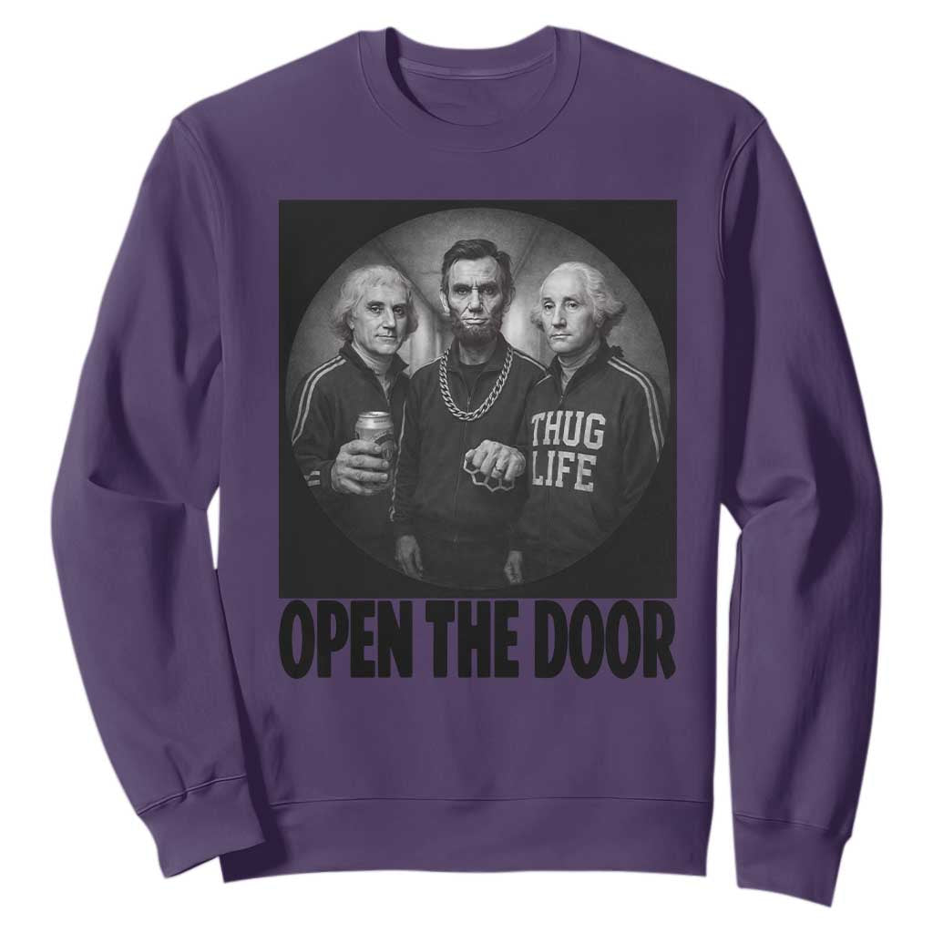 Funny Political American History Sweatshirt Abraham Lincoln George Washington and Thomas Jefferson Meme TS14 Purple Print Your Wear