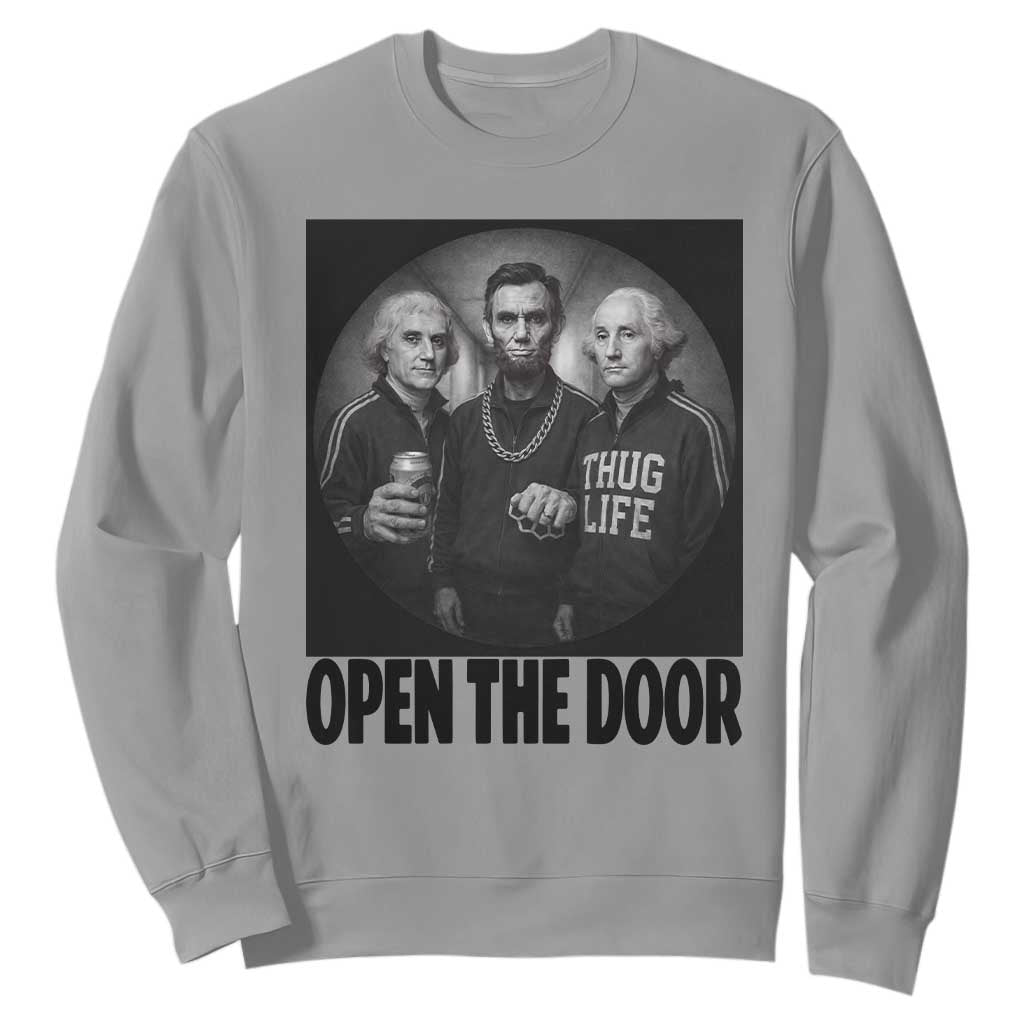 Funny Political American History Sweatshirt Abraham Lincoln George Washington and Thomas Jefferson Meme TS14 Sport Gray Print Your Wear