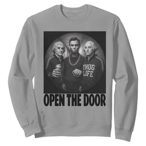 Funny Political American History Sweatshirt Abraham Lincoln George Washington and Thomas Jefferson Meme TS14 Sport Gray Print Your Wear