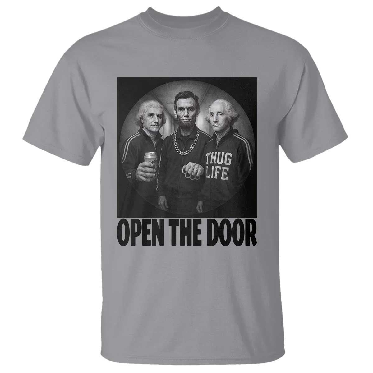 Funny Political American History T Shirt Abraham Lincoln George Washington and Thomas Jefferson Meme TS14 Sport Gray Print Your Wear