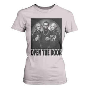 Funny Political American History T Shirt For Women Abraham Lincoln George Washington and Thomas Jefferson Meme TS14 Ice Gray Print Your Wear