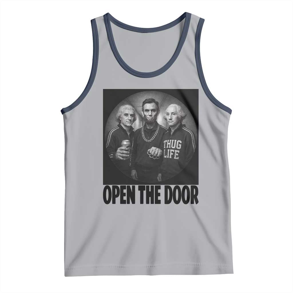 Funny Political American History Tank Top Abraham Lincoln George Washington and Thomas Jefferson Meme TS14 Athletic Heather Navy Print Your Wear