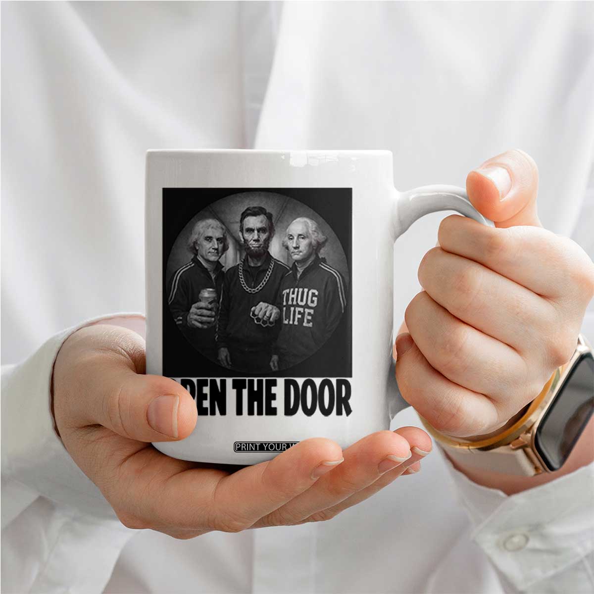 Funny Political American History Coffee Mug Abraham Lincoln George Washington and Thomas Jefferson Meme TS14 Print Your Wear