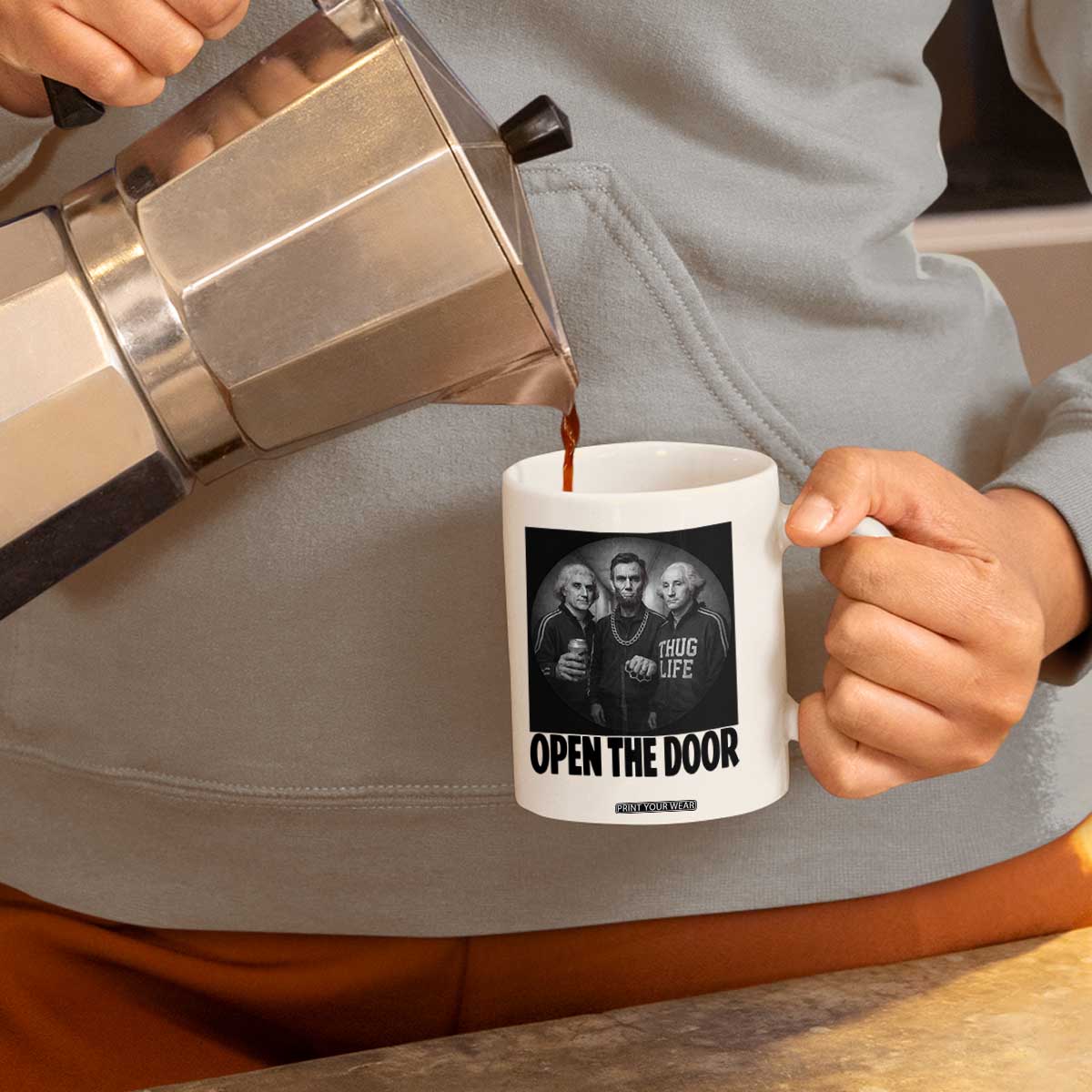 Funny Political American History Coffee Mug Abraham Lincoln George Washington and Thomas Jefferson Meme TS14 Print Your Wear