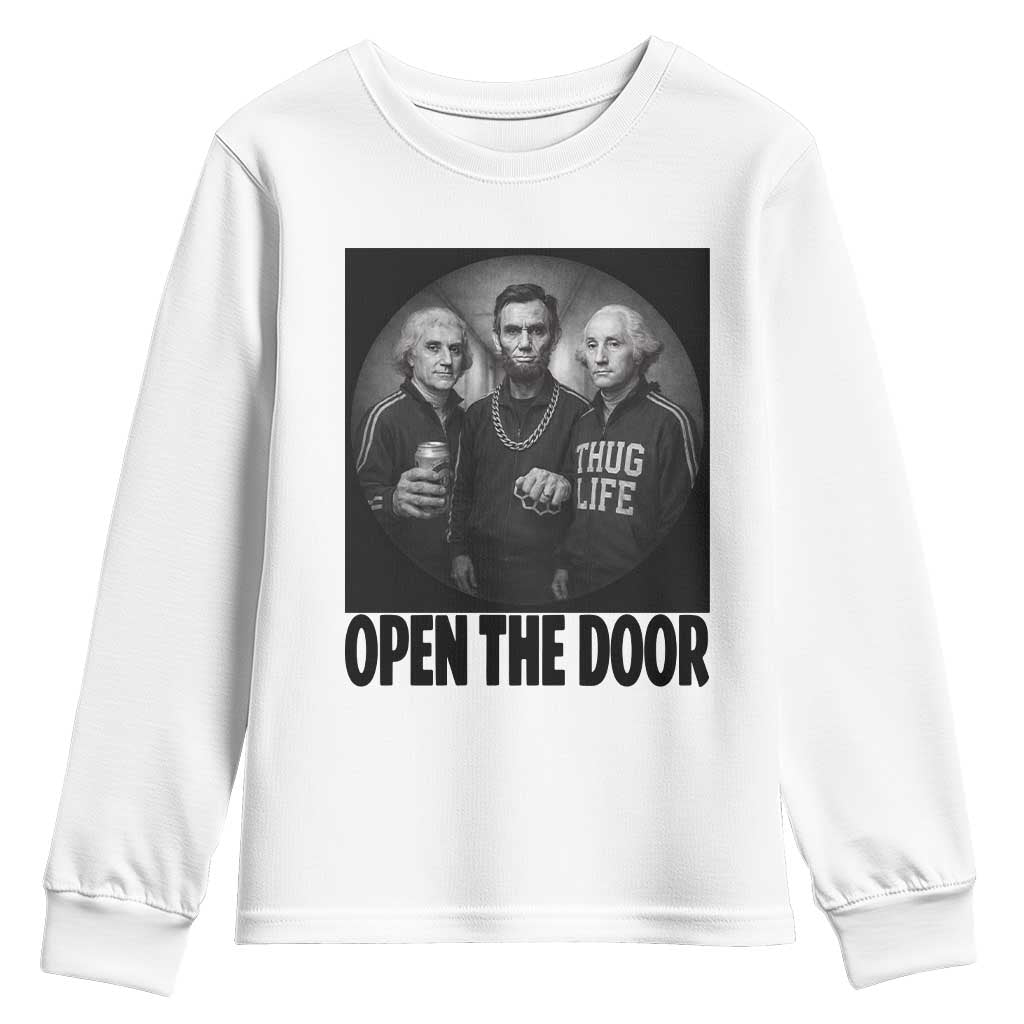 Funny Political American History Youth Sweatshirt Abraham Lincoln George Washington and Thomas Jefferson Meme TS14 White Print Your Wear