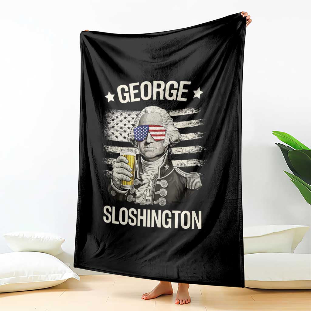 George Sloshington Washington Throw Blanket 4th of July America Flag Beer TS14 Print Your Wear