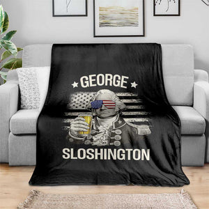 George Sloshington Washington Throw Blanket 4th of July America Flag Beer TS14 Print Your Wear
