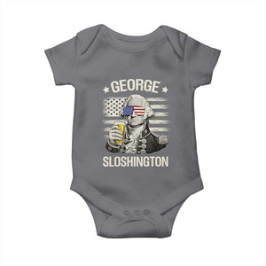 George Sloshington Washington Baby Onesie 4th of July America Flag Beer TS14 Charcoal Print Your Wear