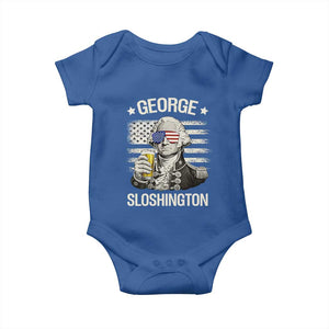 George Sloshington Washington Baby Onesie 4th of July America Flag Beer TS14 Royal Blue Print Your Wear