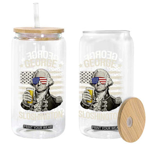 George Sloshington Washington Glass Can 4th of July America Flag Beer TS14 Print Your Wear