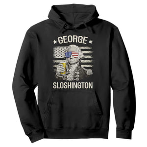 George Sloshington Washington Hoodie 4th of July America Flag Beer TS14 Black Print Your Wear