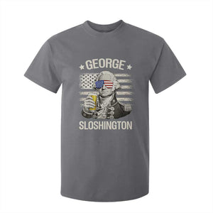 George Sloshington Washington T Shirt For Kid 4th of July America Flag Beer TS14 Charcoal Print Your Wear