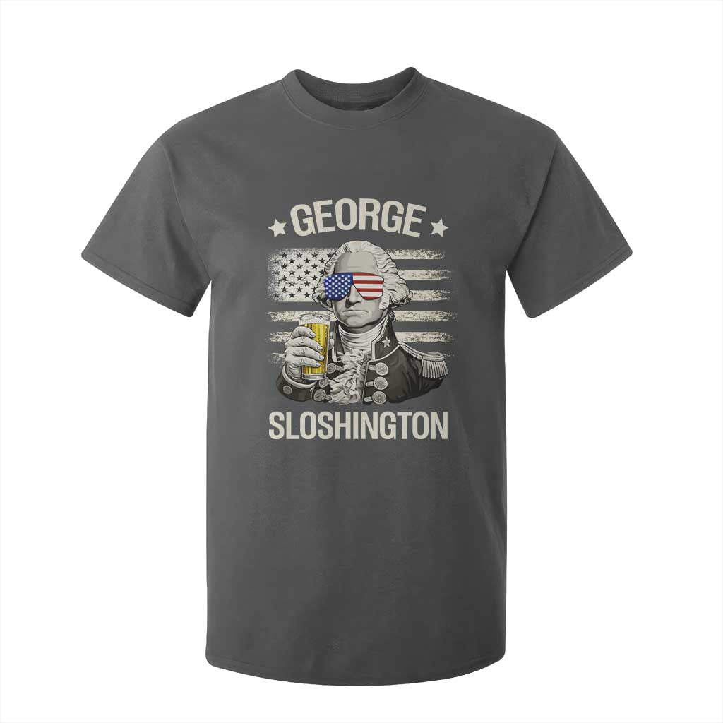 George Sloshington Washington T Shirt For Kid 4th of July America Flag Beer TS14 Dark Heather Print Your Wear