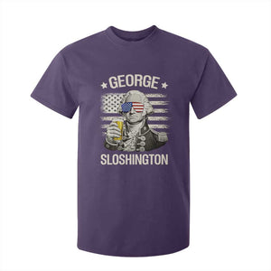 George Sloshington Washington T Shirt For Kid 4th of July America Flag Beer TS14 Purple Print Your Wear