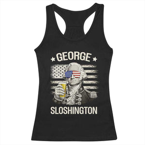 George Sloshington Washington Racerback Tank Top 4th of July America Flag Beer TS14 Black Print Your Wear