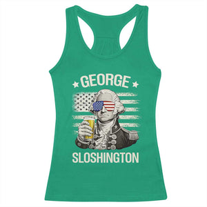 George Sloshington Washington Racerback Tank Top 4th of July America Flag Beer TS14 Irish Green Print Your Wear