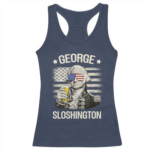 George Sloshington Washington Racerback Tank Top 4th of July America Flag Beer TS14 Navy Print Your Wear