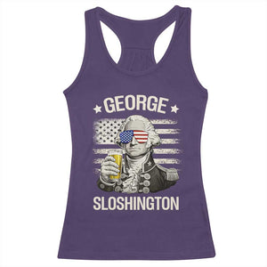 George Sloshington Washington Racerback Tank Top 4th of July America Flag Beer TS14 Purple Print Your Wear