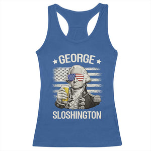 George Sloshington Washington Racerback Tank Top 4th of July America Flag Beer TS14 Royal Blue Print Your Wear