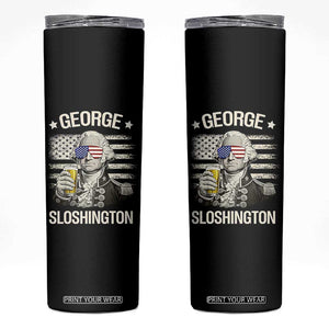 George Sloshington Washington Skinny Tumbler 4th of July America Flag Beer TS14 Black Print Your Wear