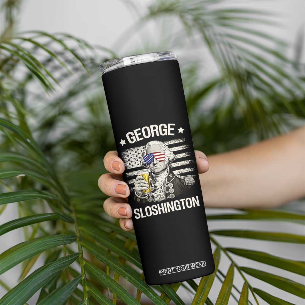 George Sloshington Washington Skinny Tumbler 4th of July America Flag Beer TS14 Print Your Wear