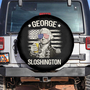 George Sloshington Washington Spare Tire Cover 4th of July America Flag Beer TS14 No hole Black Print Your Wear