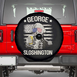 George Sloshington Washington Spare Tire Cover 4th of July America Flag Beer TS14 Black Print Your Wear
