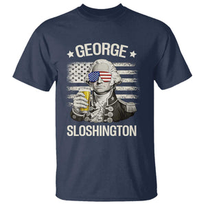 George Sloshington Washington T Shirt 4th of July America Flag Beer TS14 Navy Print Your Wear