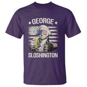 George Sloshington Washington T Shirt 4th of July America Flag Beer TS14 Purple Print Your Wear