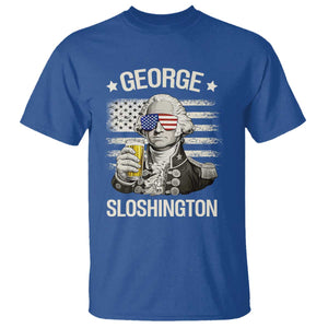 George Sloshington Washington T Shirt 4th of July America Flag Beer TS14 Royal Blue Print Your Wear