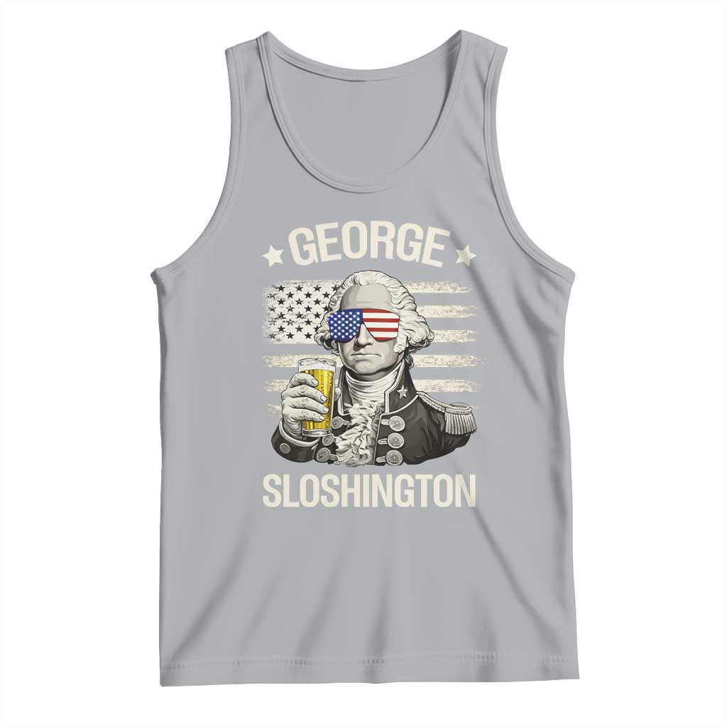 George Sloshington Washington Tank Top 4th of July America Flag Beer TS14 Athletic Heather Print Your Wear