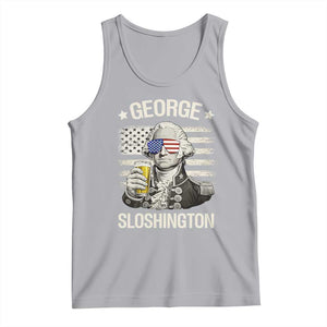 George Sloshington Washington Tank Top 4th of July America Flag Beer TS14 Athletic Heather Print Your Wear