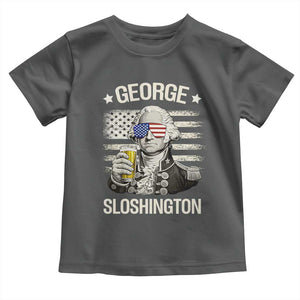 George Sloshington Washington Toddler T Shirt 4th of July America Flag Beer TS14 Dark Heather Print Your Wear