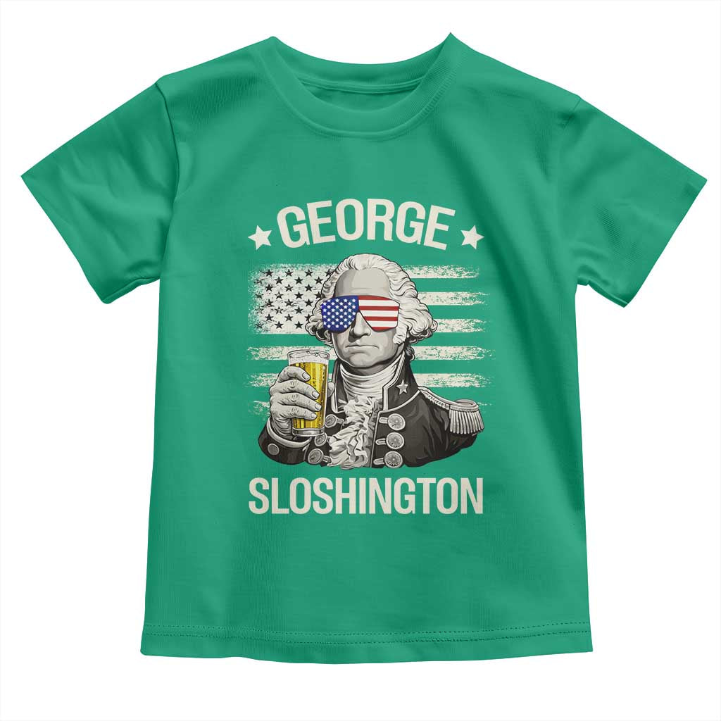 George Sloshington Washington Toddler T Shirt 4th of July America Flag Beer TS14 Irish Green Print Your Wear